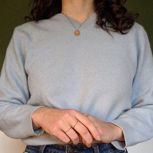 100% Cashmere Blue V Sweater